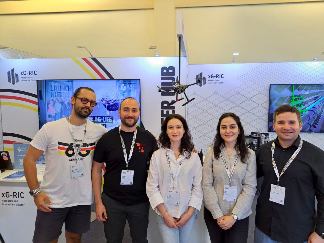 At the xG-RIC booth with the drone demo